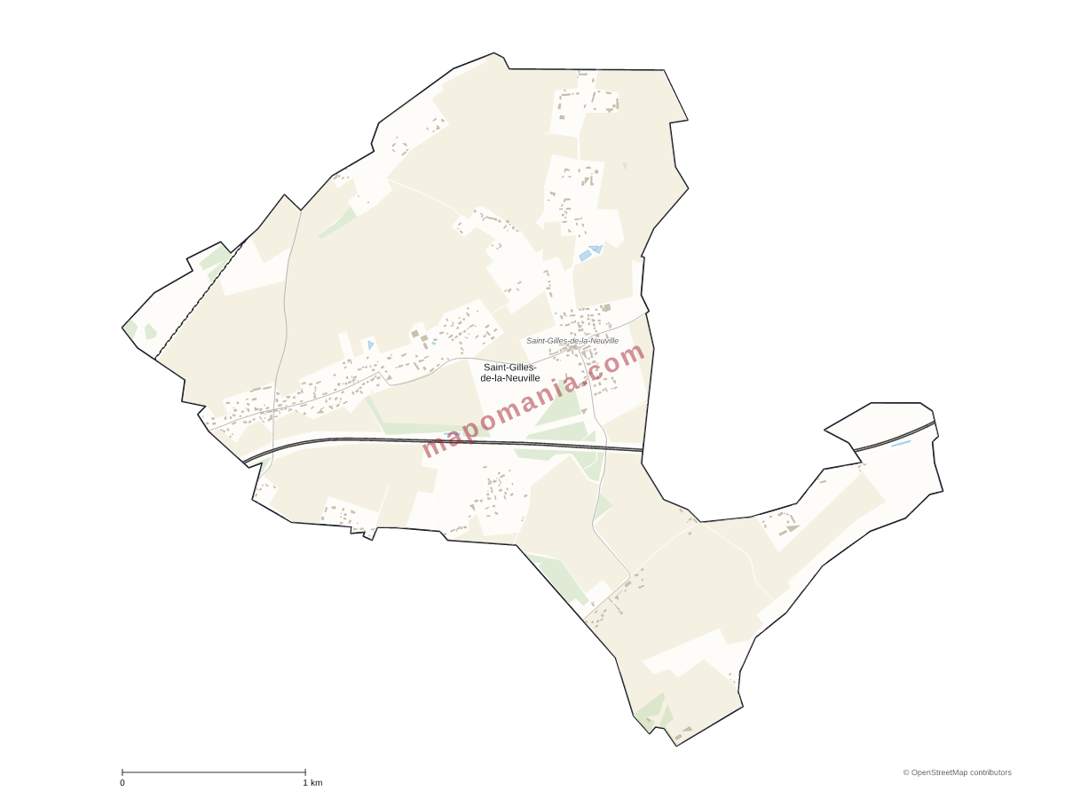 Carte de Saint-Gilles-de-la-Neuville à personnaliser