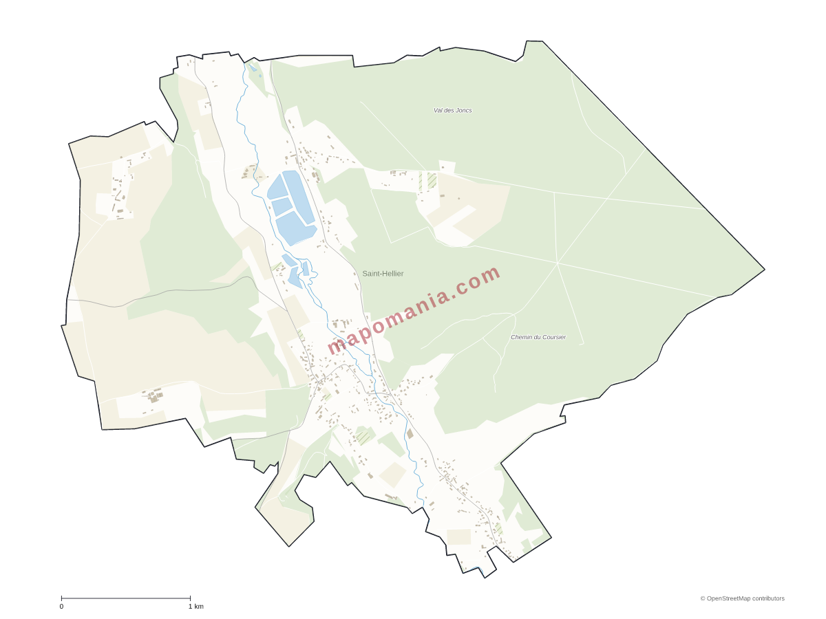 Carte de Saint-Hellier à personnaliser