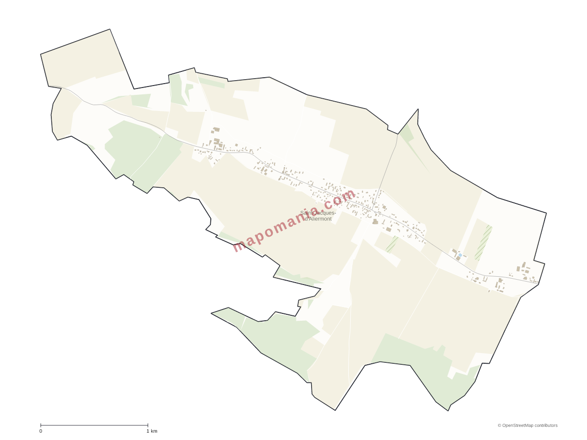 Carte de Saint-Jacques-d'Aliermont à personnaliser