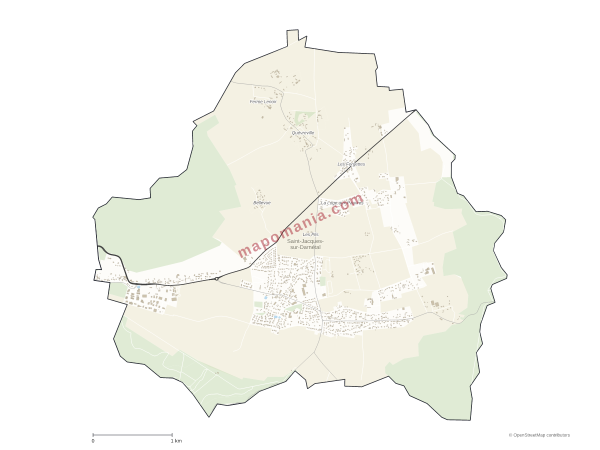Carte de Saint-Jacques-sur-Darnétal à personnaliser