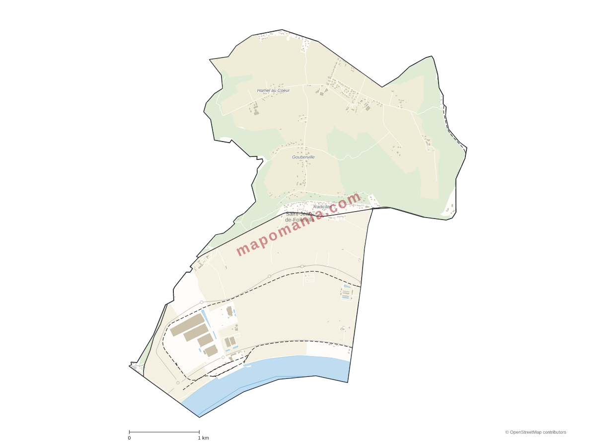 Carte de Saint-Jean-de-Folleville à personnaliser