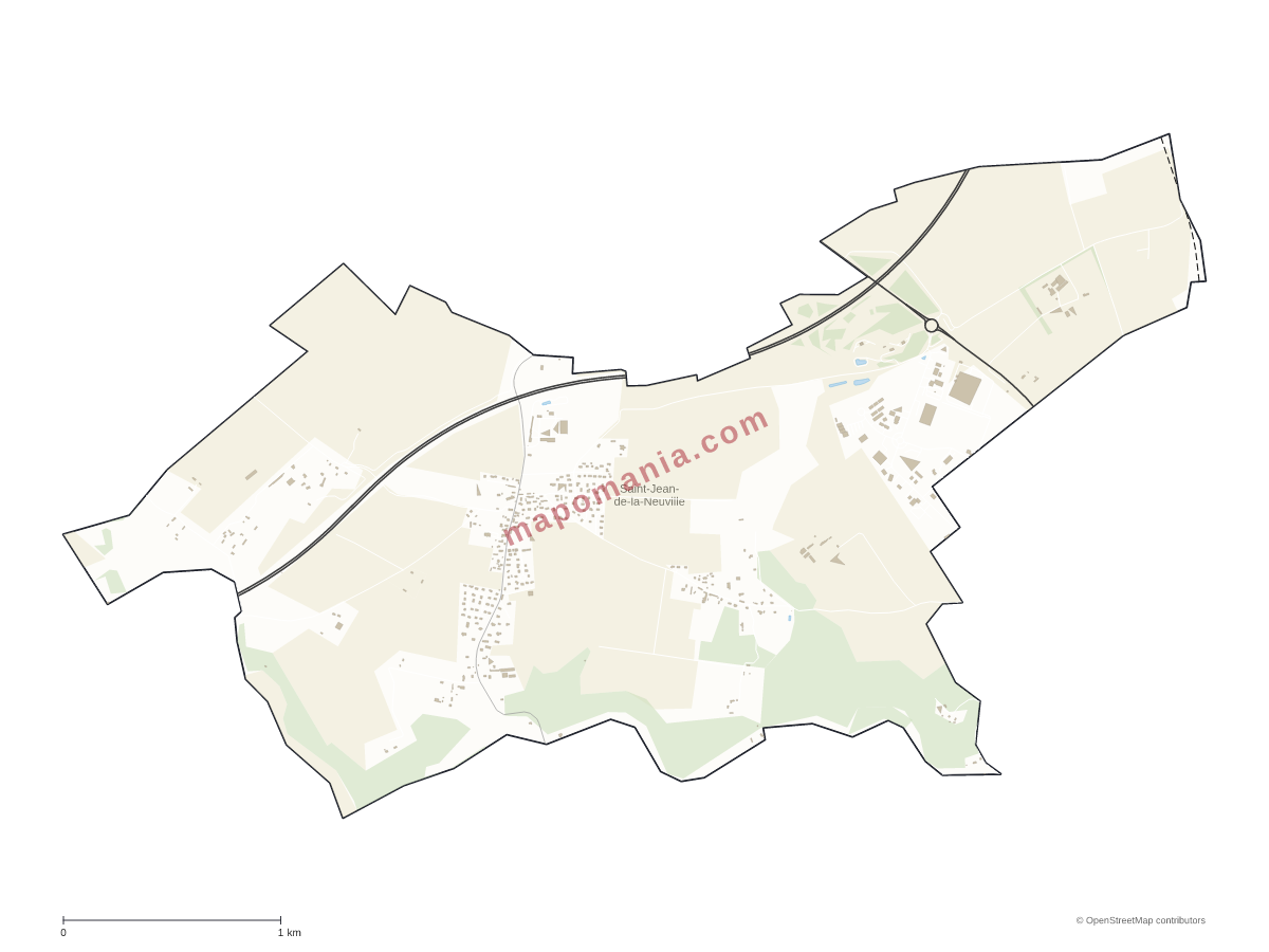 Carte de Saint-Jean-de-la-Neuville à personnaliser