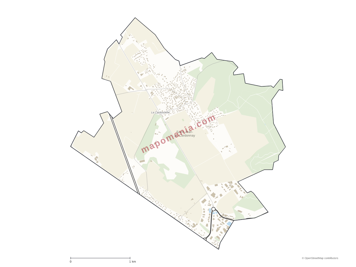 Carte de Saint-Jean-du-Cardonnay à personnaliser