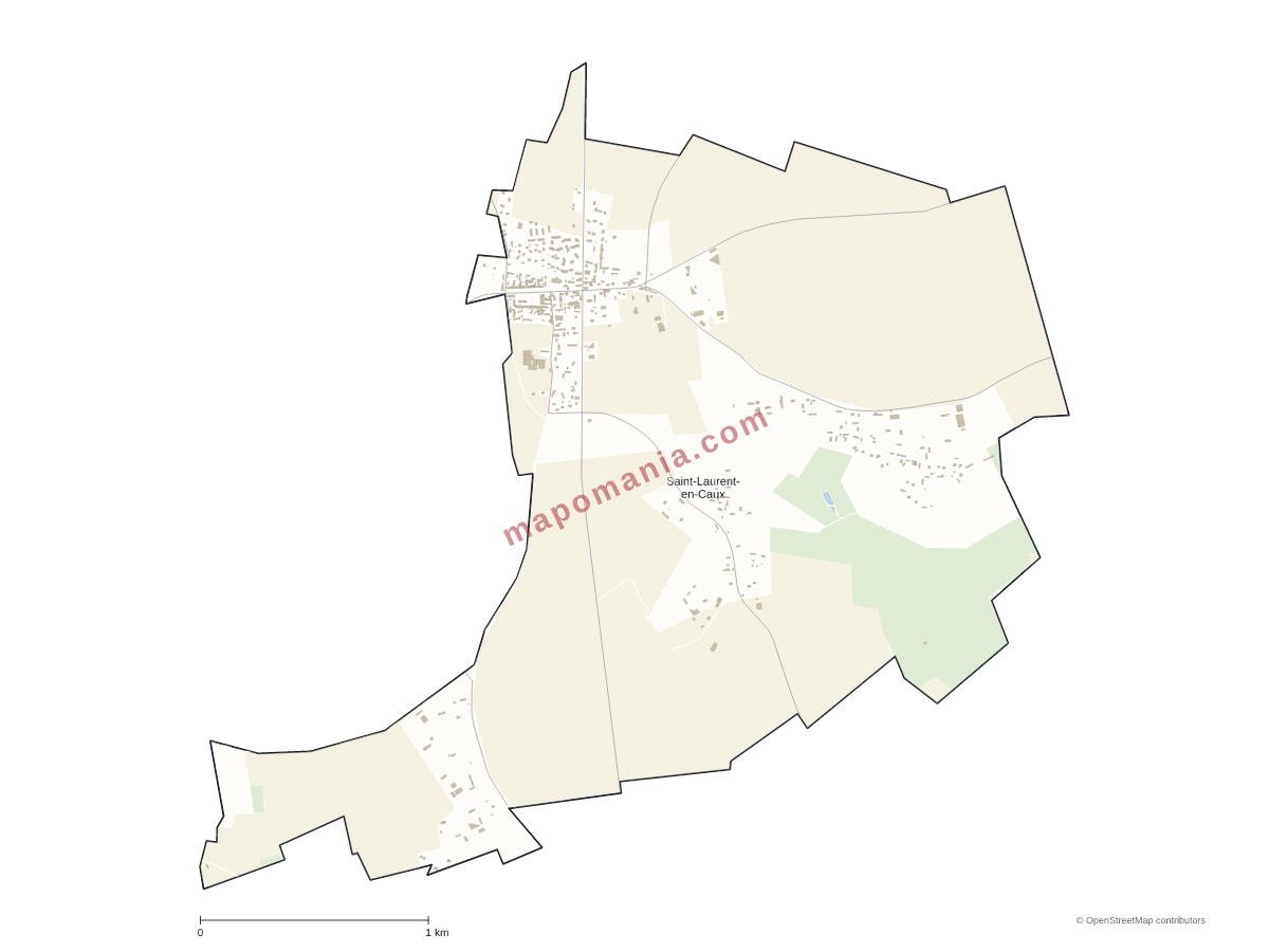 Carte de Saint-Laurent-en-Caux à personnaliser