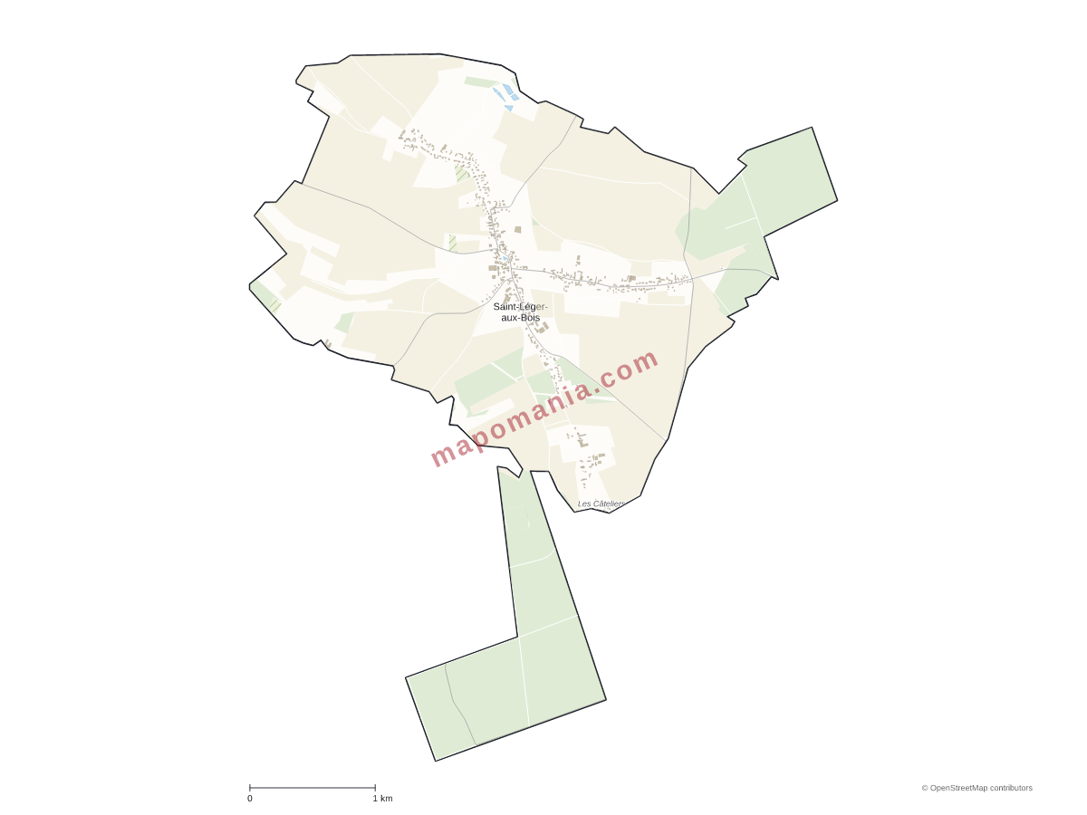 Carte de Saint-Léger-aux-Bois à personnaliser