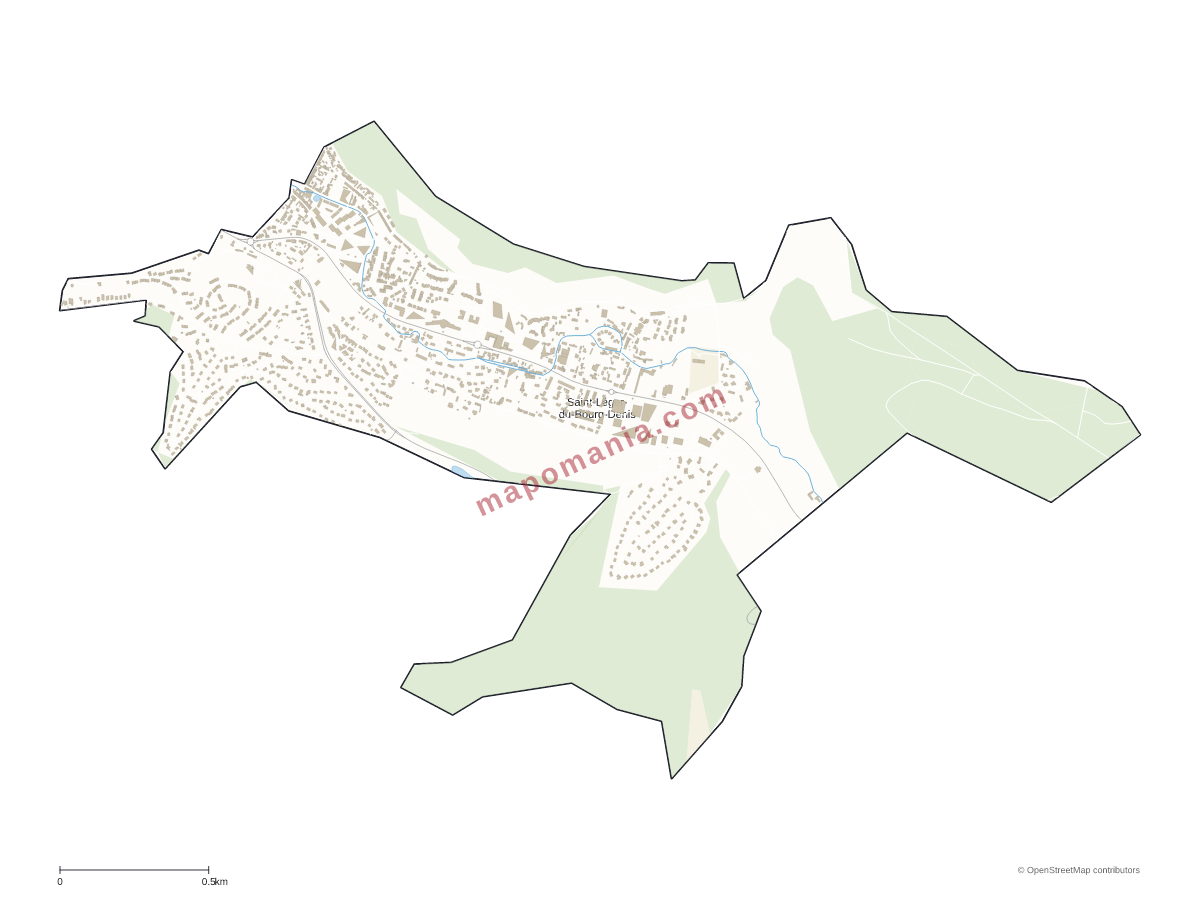 Carte de Saint-Léger-du-Bourg-Denis à personnaliser
