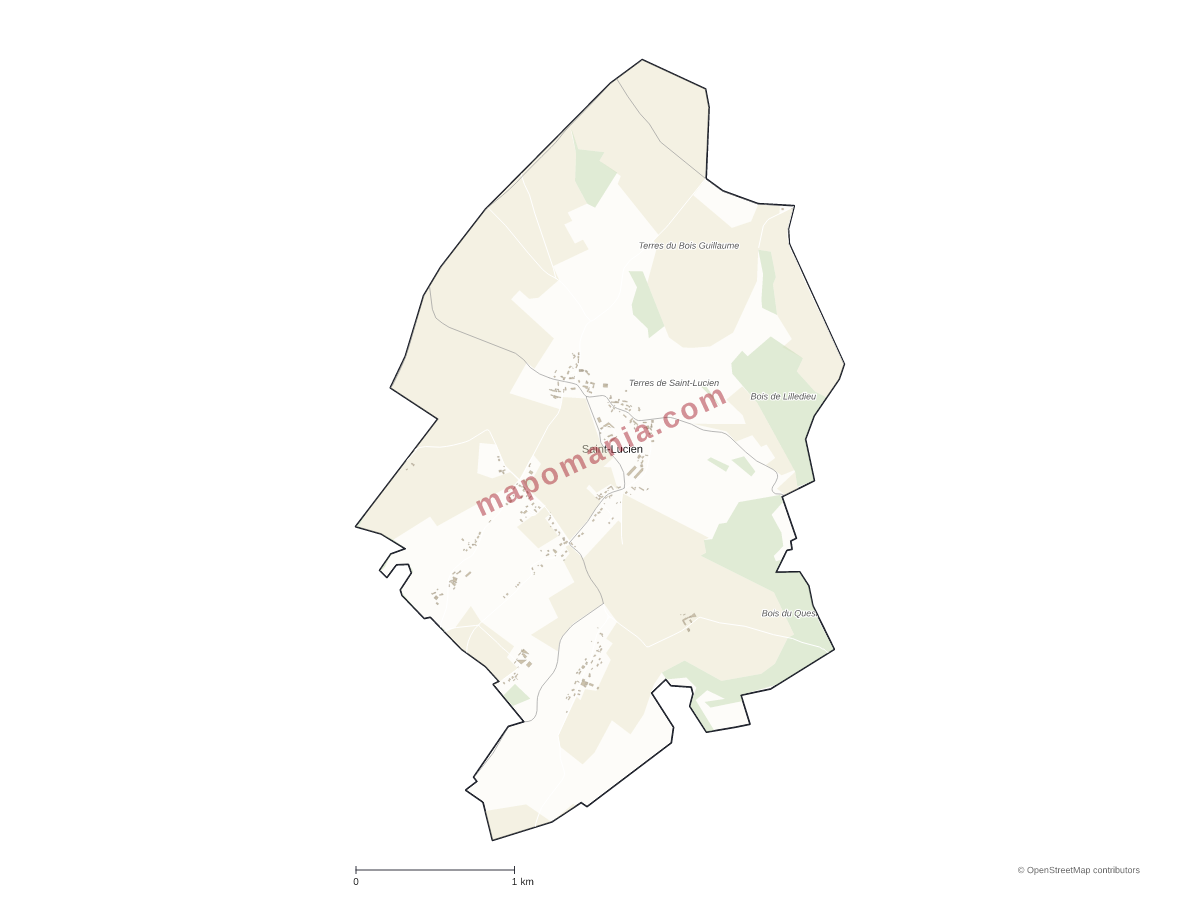 Carte de Saint-Lucien à personnaliser