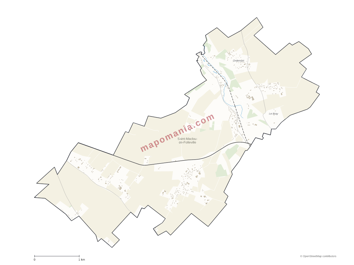 Carte de Saint-Maclou-de-Folleville à personnaliser