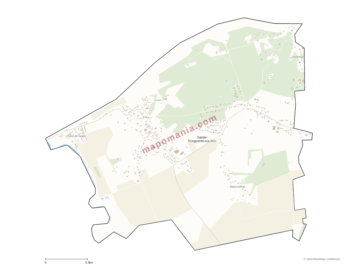 Carte de Sainte-Marguerite-sur-Mer à personnaliser