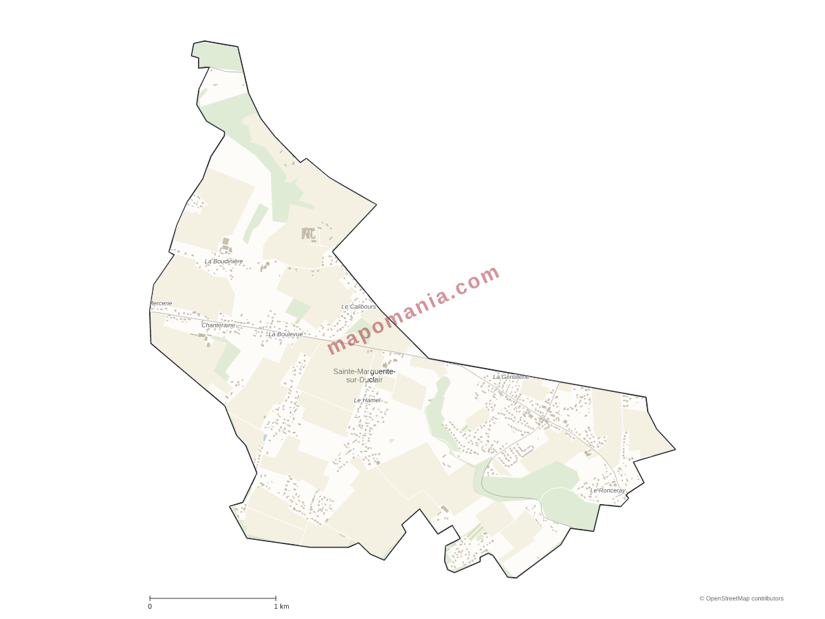 Carte de Sainte-Marguerite-sur-Duclair à personnaliser