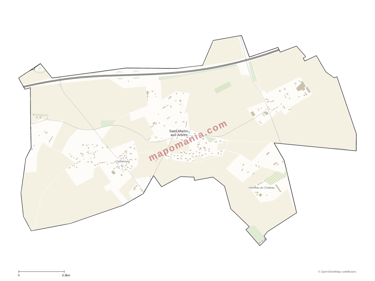 Carte de Saint-Martin-aux-Arbres à personnaliser
