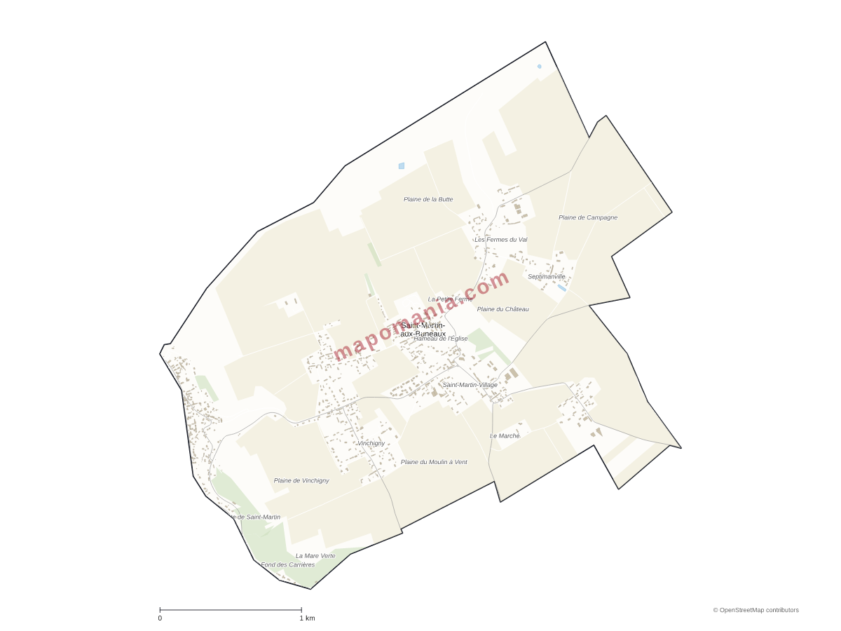 Carte de Saint-Martin-aux-Buneaux à personnaliser