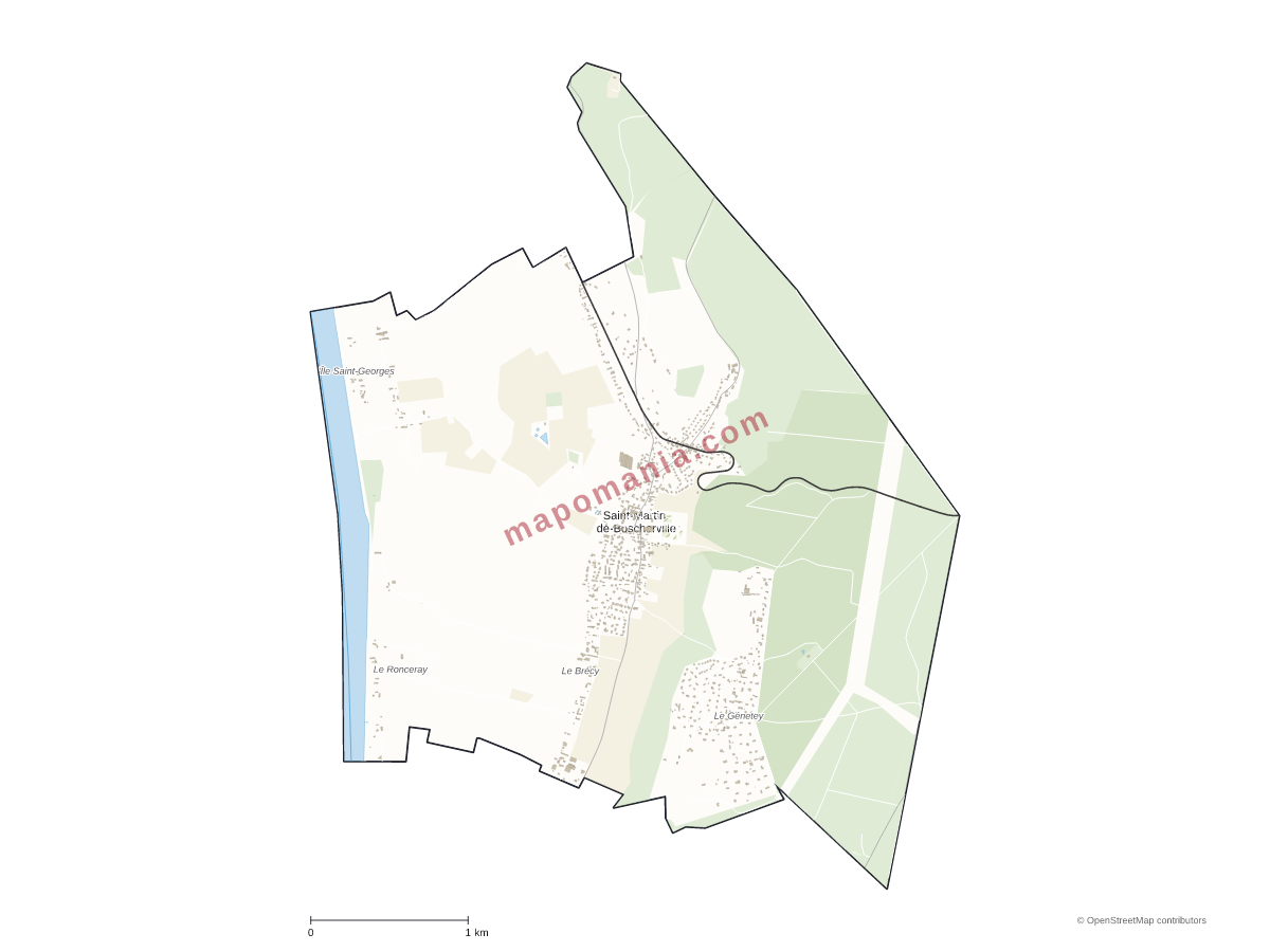 Carte de Saint-Martin-de-Boscherville à personnaliser
