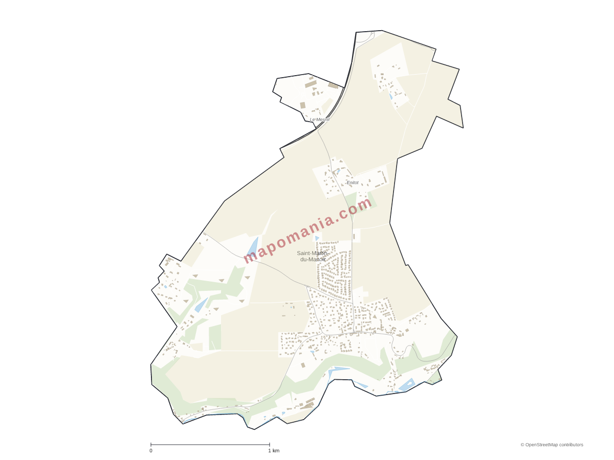 Carte de Saint-Martin-du-Manoir à personnaliser
