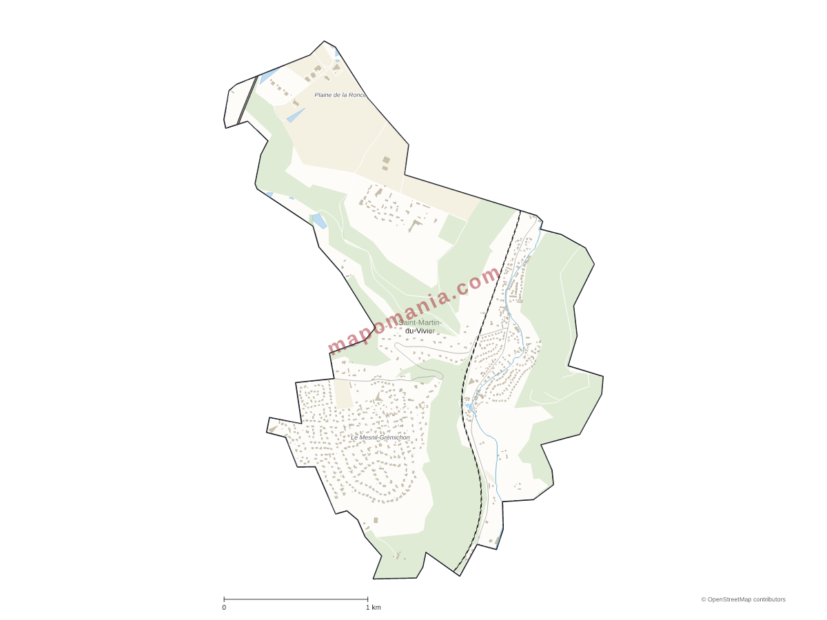 Carte de Saint-Martin-du-Vivier à personnaliser