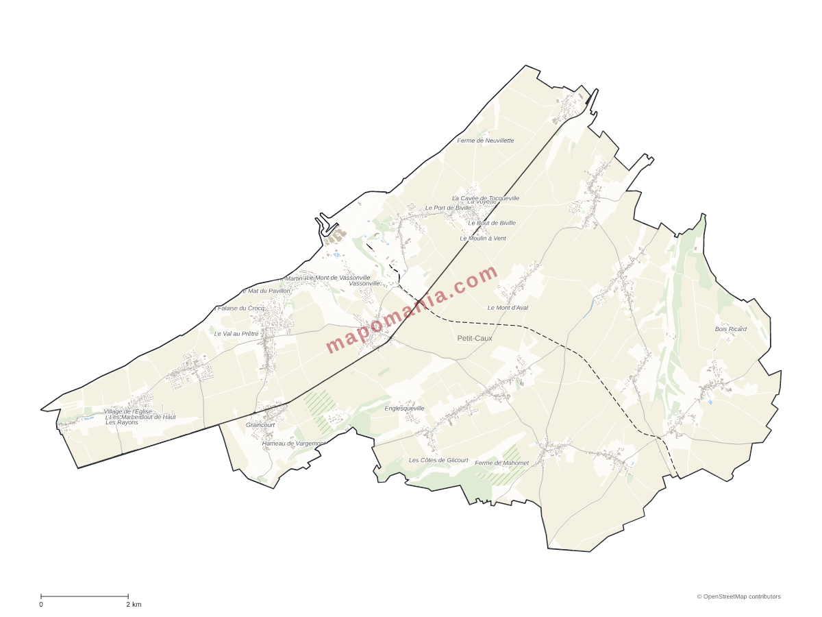 Carte de Petit-Caux à personnaliser