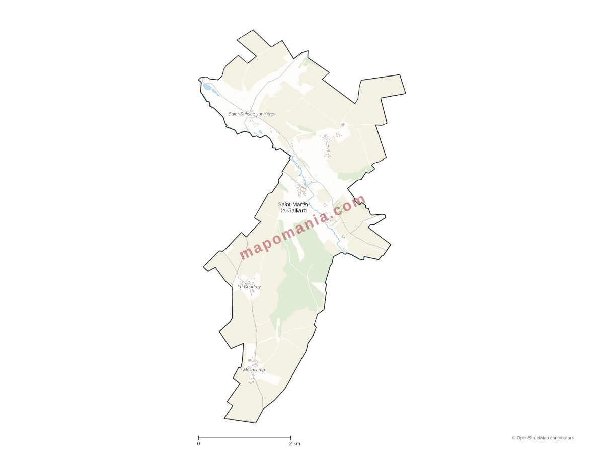 Carte de Saint-Martin-le-Gaillard à personnaliser