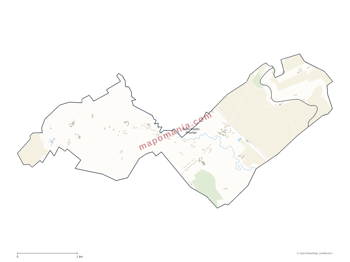 Carte de Saint-Martin-l'Hortier à personnaliser