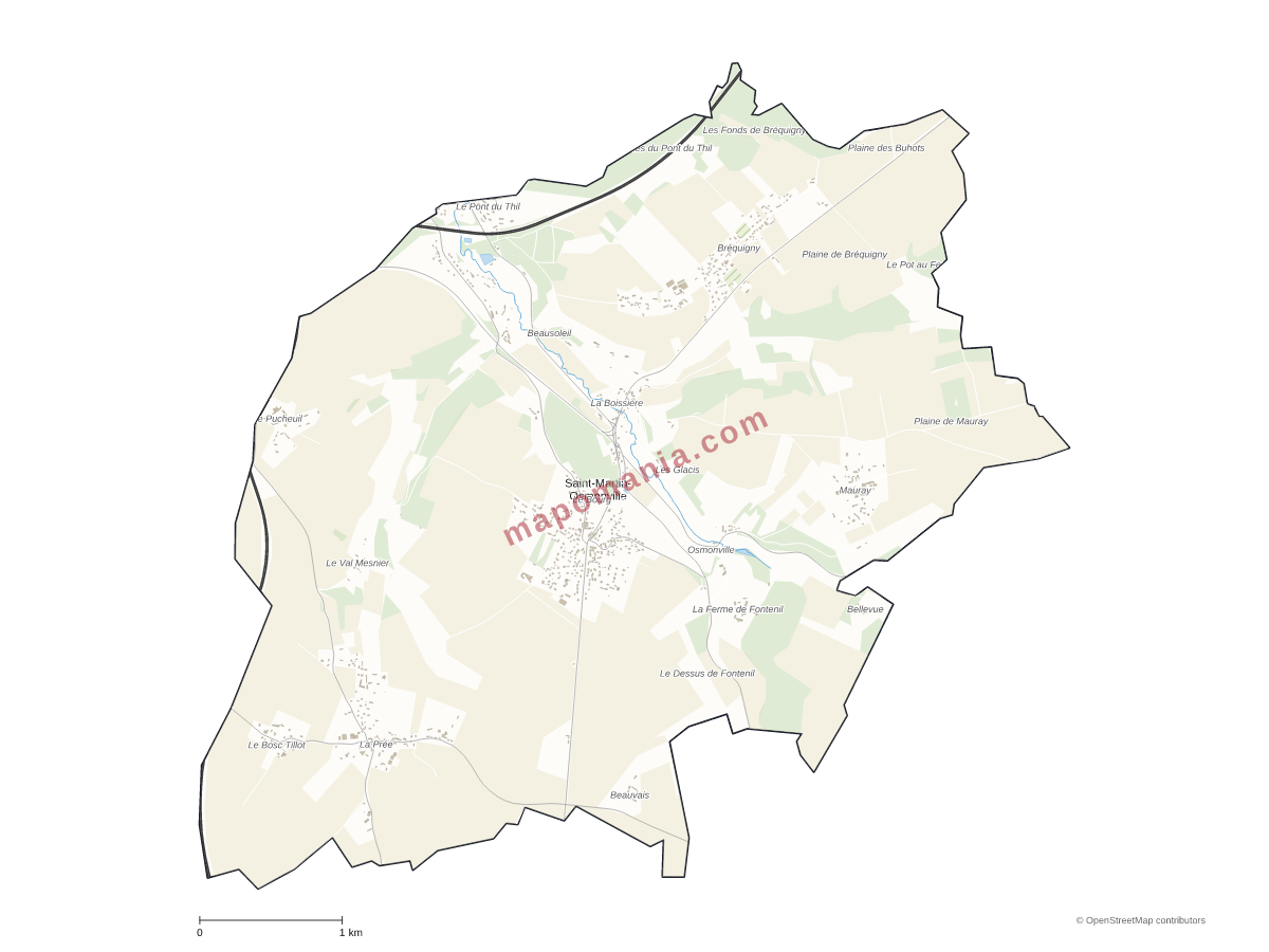 Carte de Saint-Martin-Osmonville à personnaliser