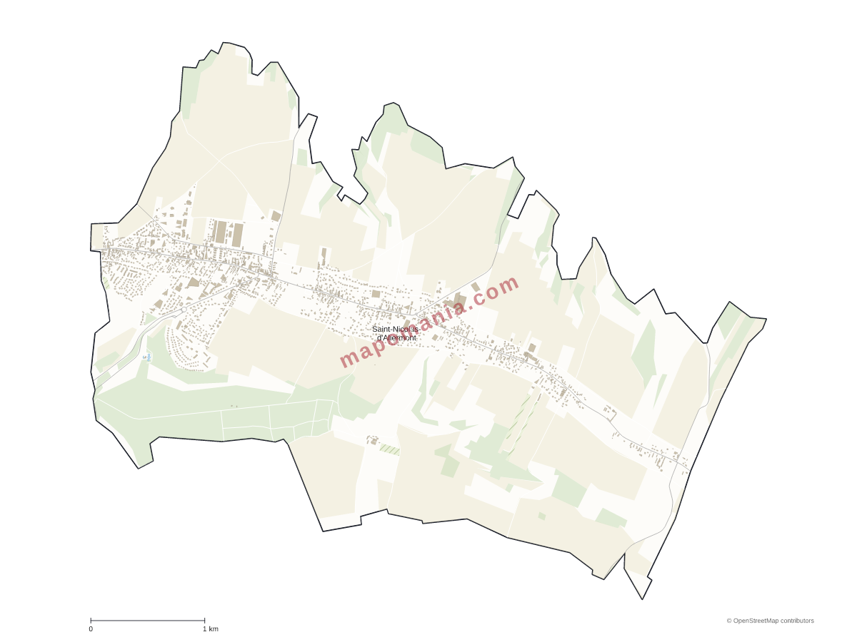 Carte de Saint-Nicolas-d'Aliermont à personnaliser