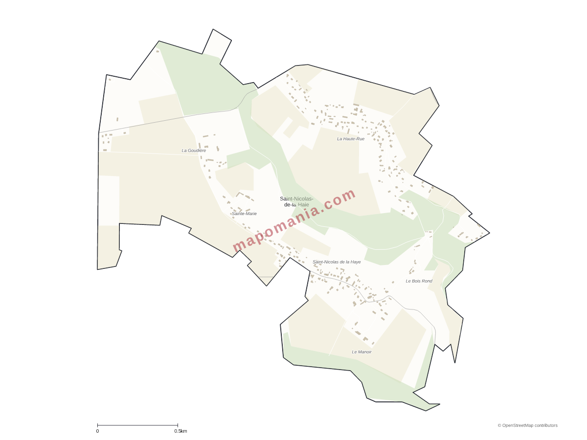 Carte de Saint-Nicolas-de-la-Haie à personnaliser