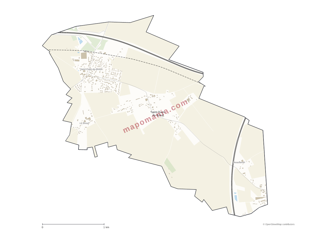 Carte de Saint-Ouen-du-Breuil à personnaliser