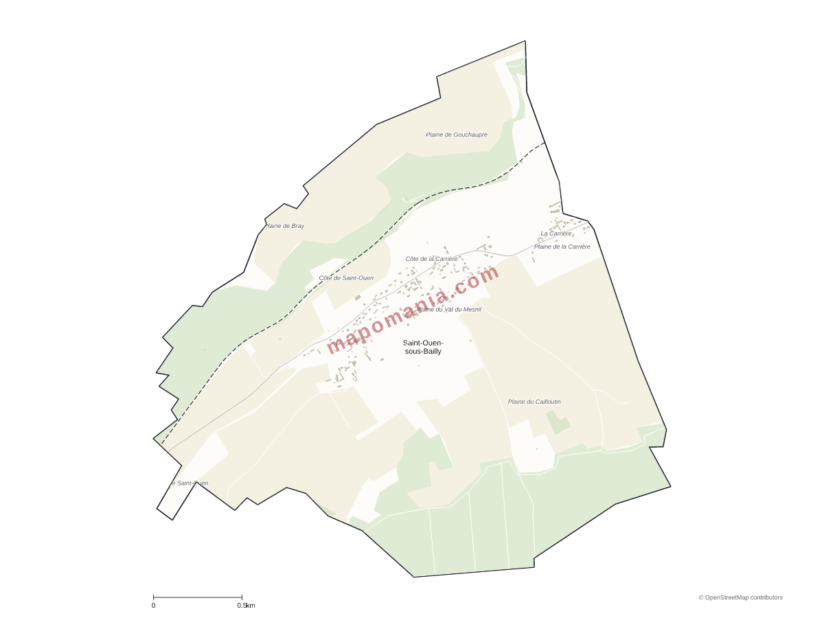 Carte de Saint-Ouen-sous-Bailly à personnaliser