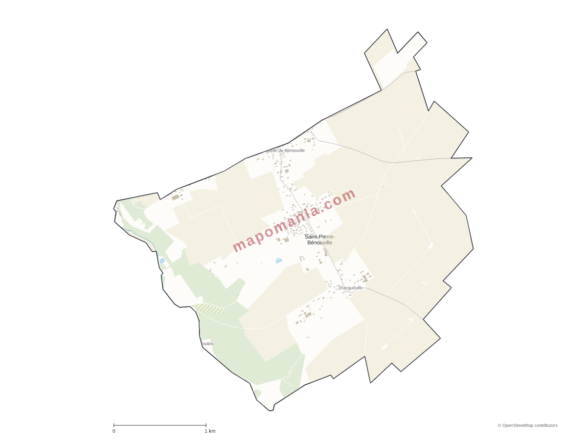Carte de Saint-Pierre-Bénouville à personnaliser
