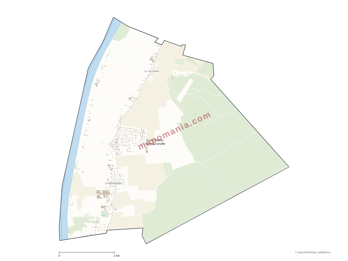 Carte de Saint-Pierre-de-Manneville à personnaliser