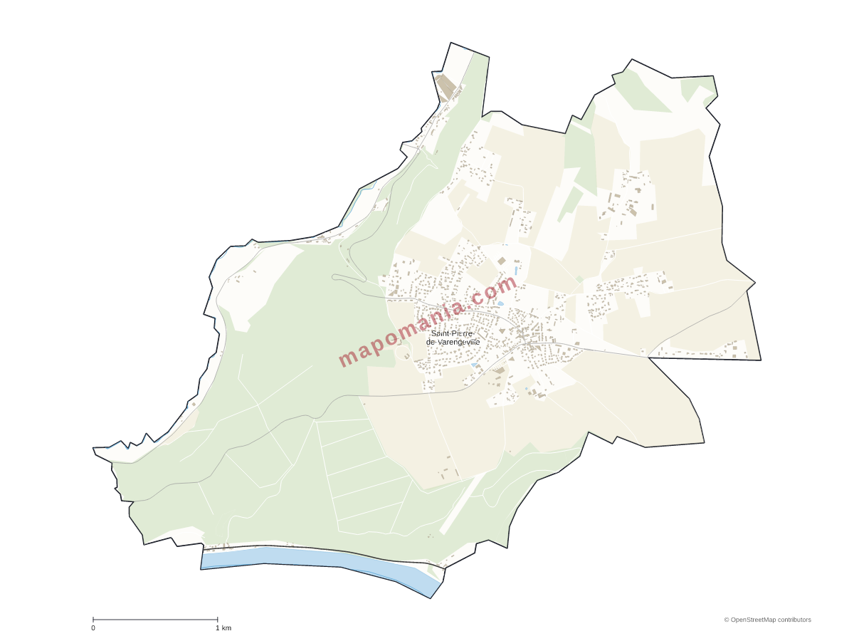 Carte de Saint-Pierre-de-Varengeville à personnaliser