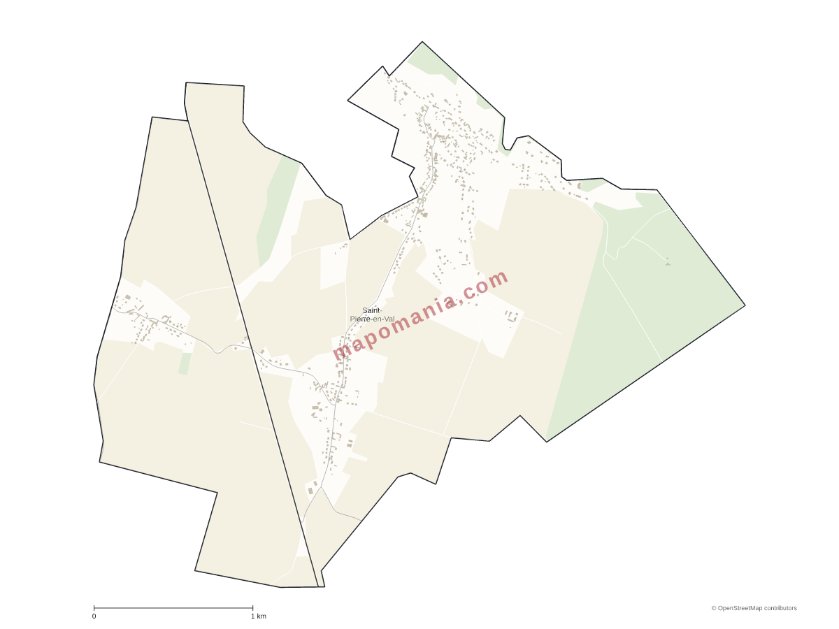 Carte de Saint-Pierre-en-Val à personnaliser