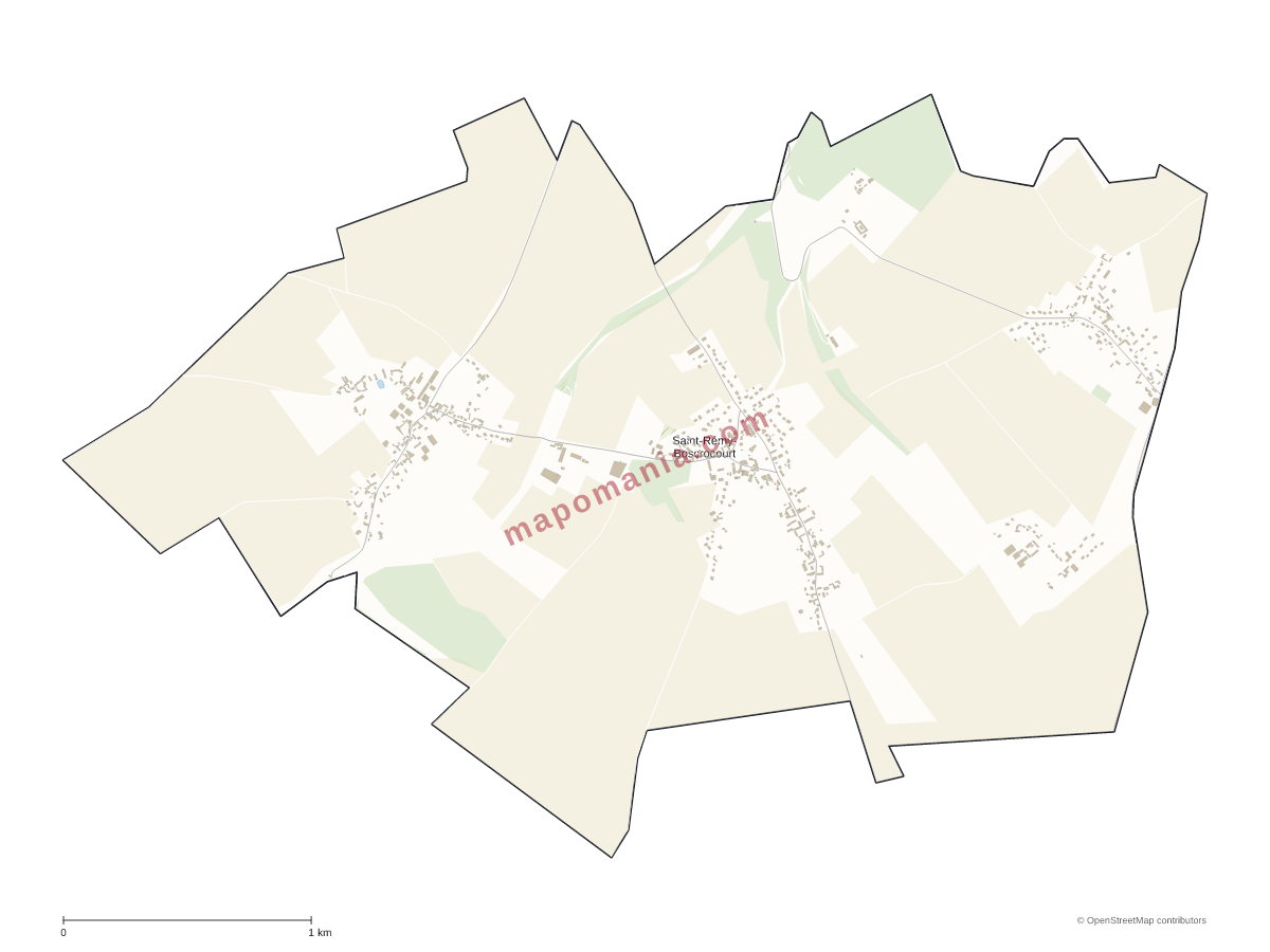 Carte de Saint-Rémy-Boscrocourt à personnaliser