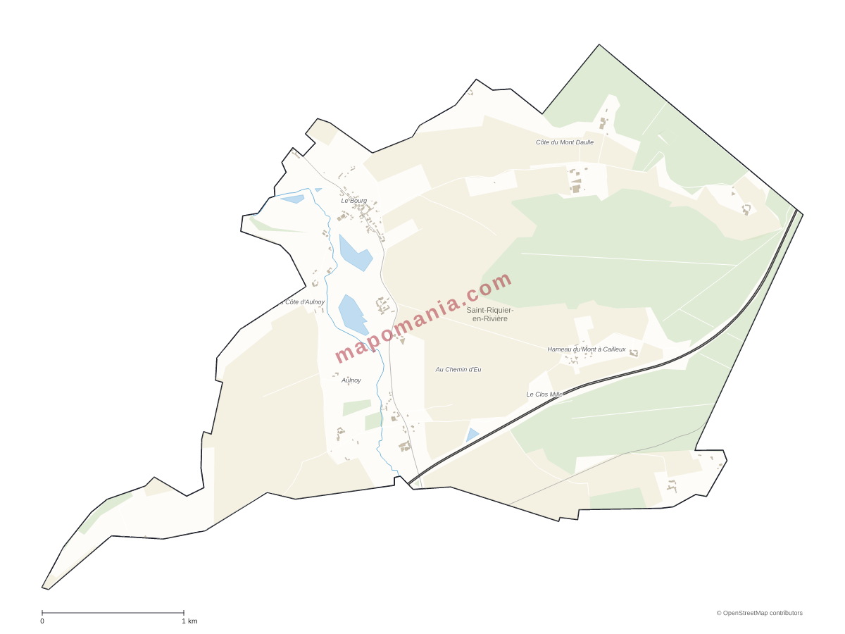 Carte de Saint-Riquier-en-Rivière à personnaliser