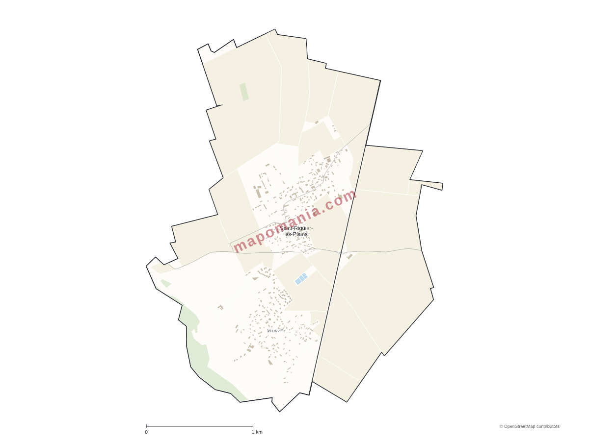 Carte de Saint-Riquier-ès-Plains à personnaliser