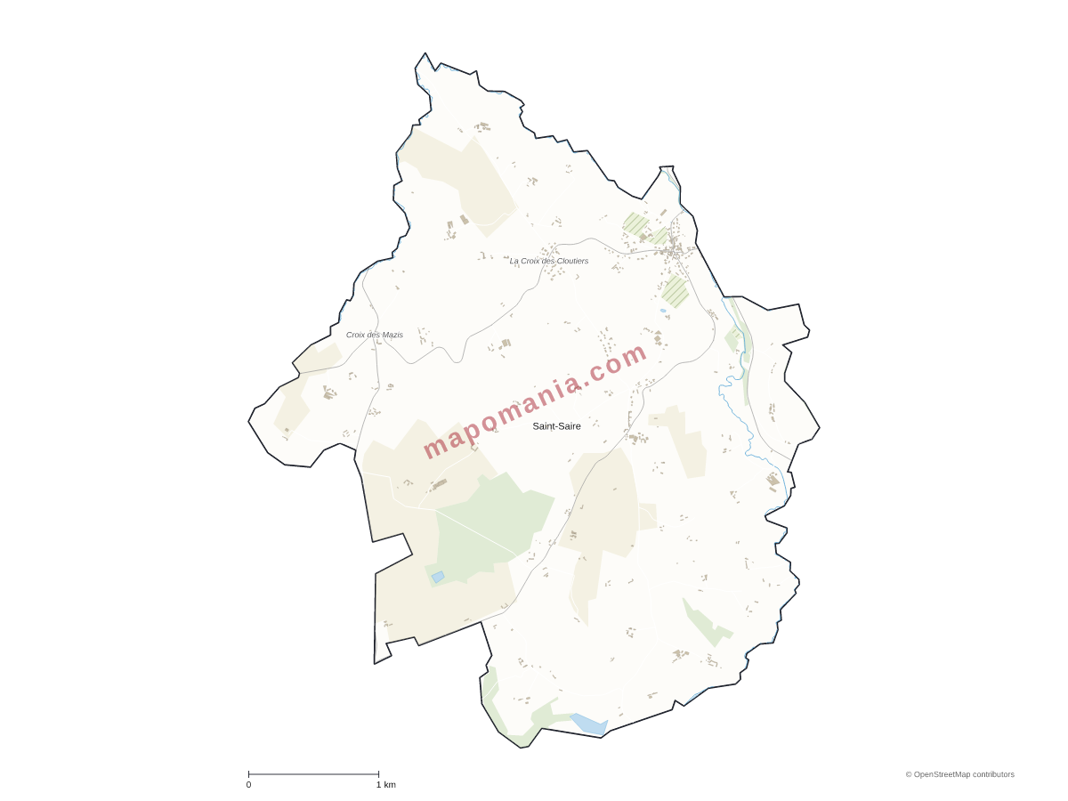 Carte de Saint-Saire à personnaliser