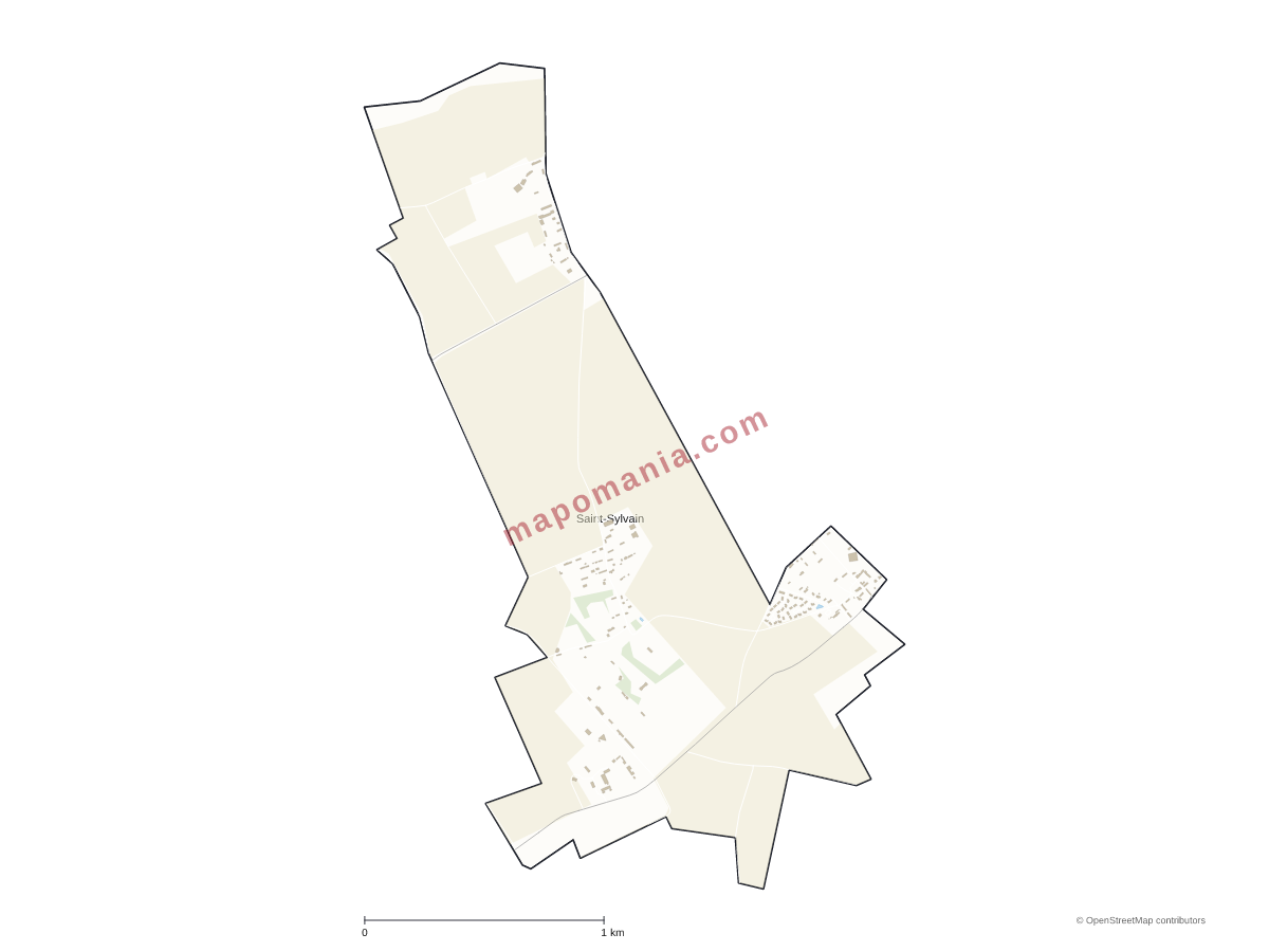 Carte de Saint-Sylvain à personnaliser