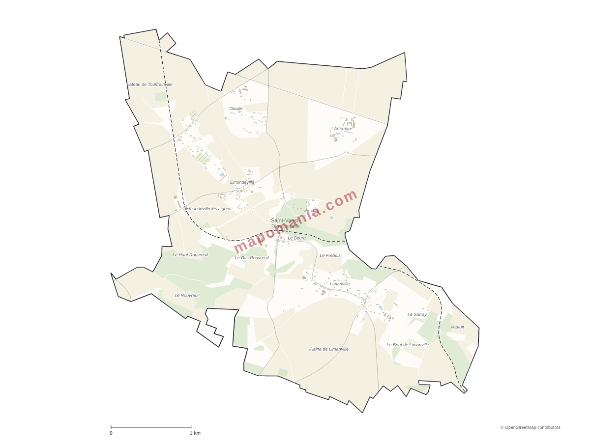 Carte de Saint-Vaast-Dieppedalle à personnaliser