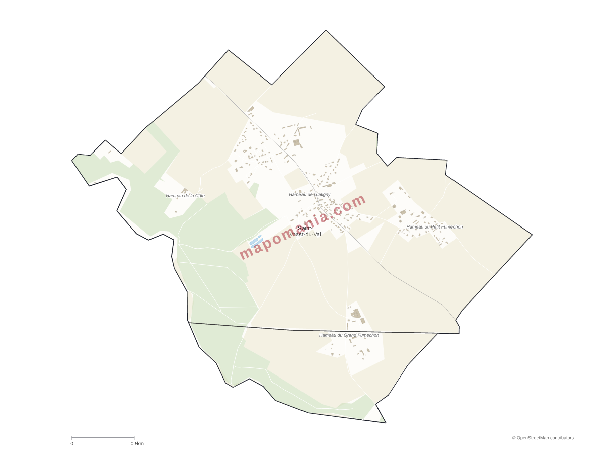Carte de Saint-Vaast-du-Val à personnaliser