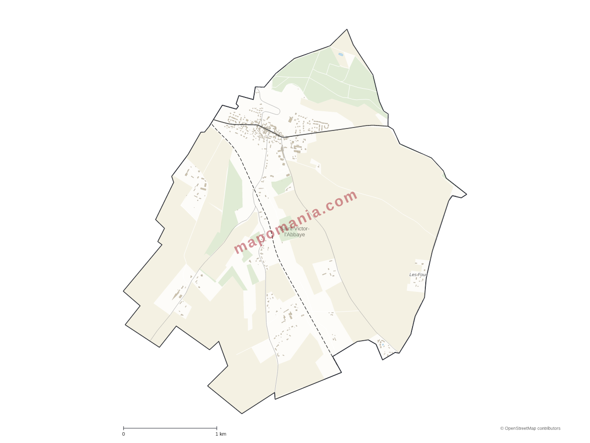 Carte de Saint-Victor-l'Abbaye à personnaliser