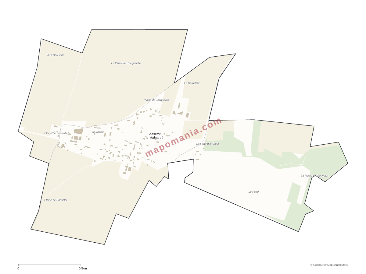 Carte de Sassetot-le-Malgardé à personnaliser