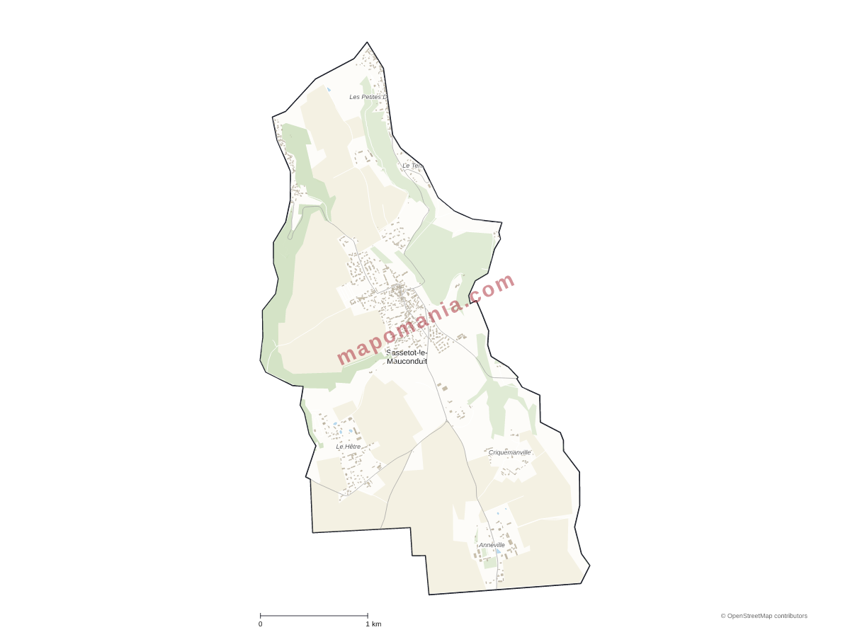 Carte de Sassetot-le-Mauconduit à personnaliser