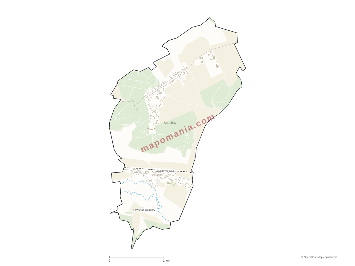 Carte de Sauchay à personnaliser