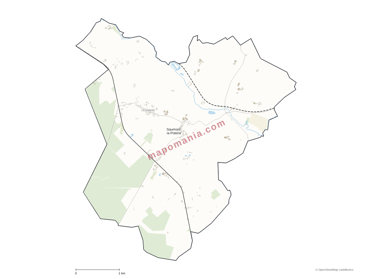 Carte de Saumont-la-Poterie à personnaliser