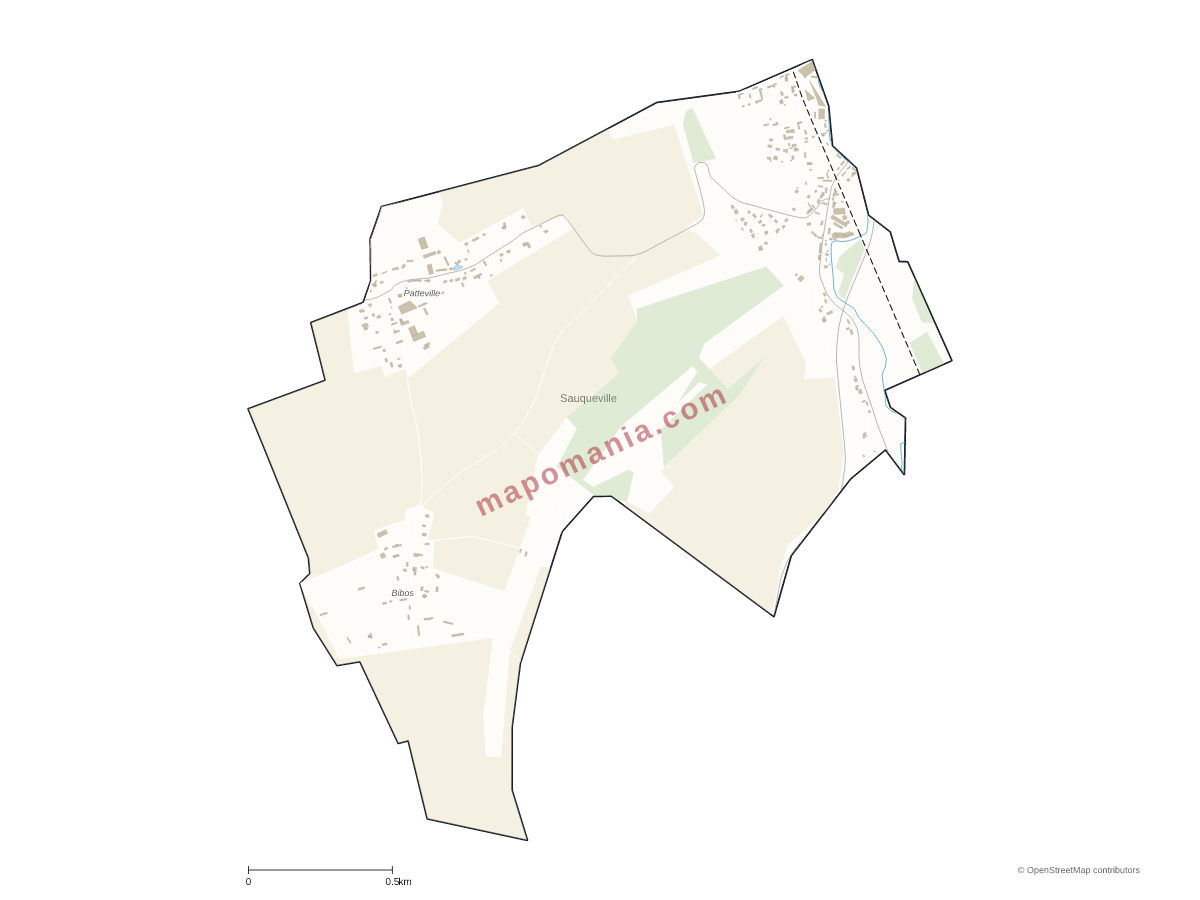 Carte de Sauqueville à personnaliser