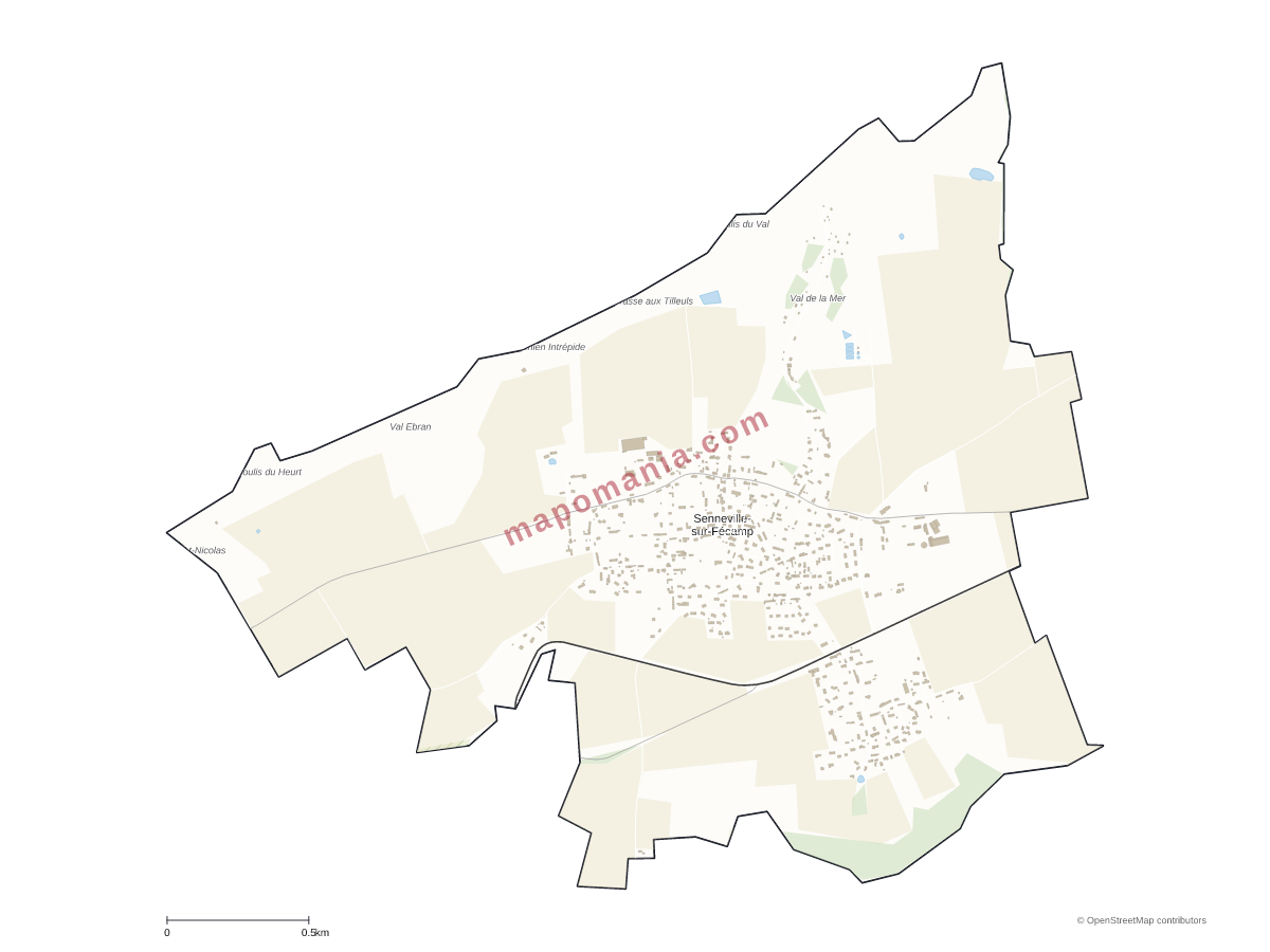 Carte de Senneville-sur-Fécamp à personnaliser