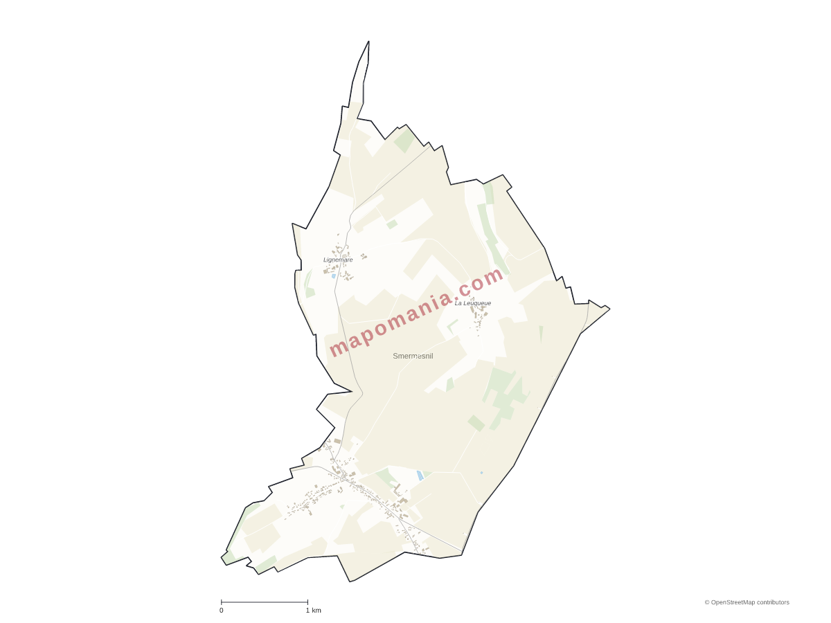 Carte de Smermesnil à personnaliser
