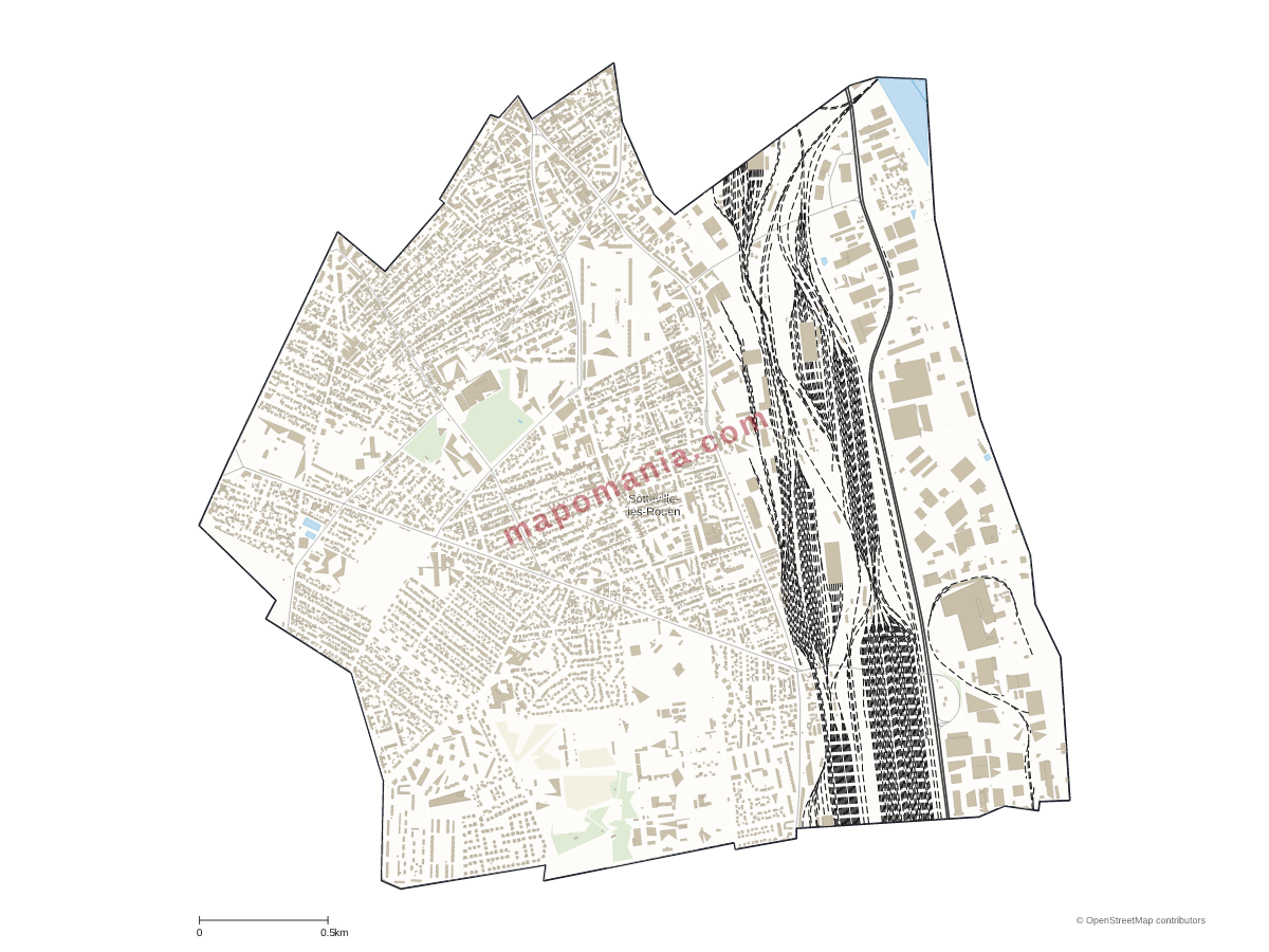 Carte de Sotteville-lès-Rouen à personnaliser