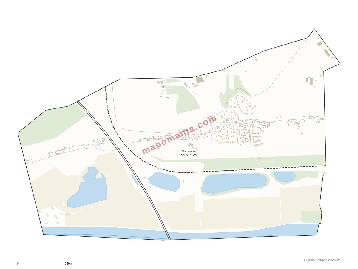 Carte de Sotteville-sous-le-Val à personnaliser
