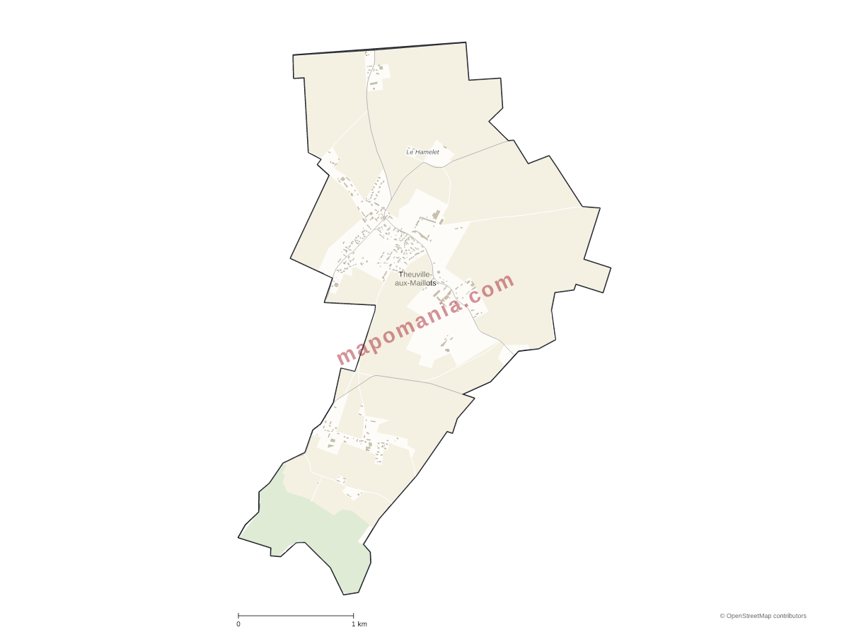Carte de Theuville-aux-Maillots à personnaliser