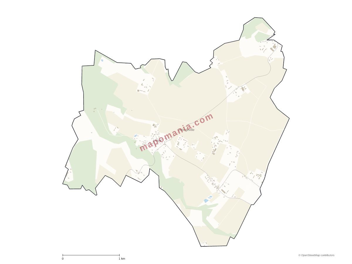 Carte de Thiergeville à personnaliser